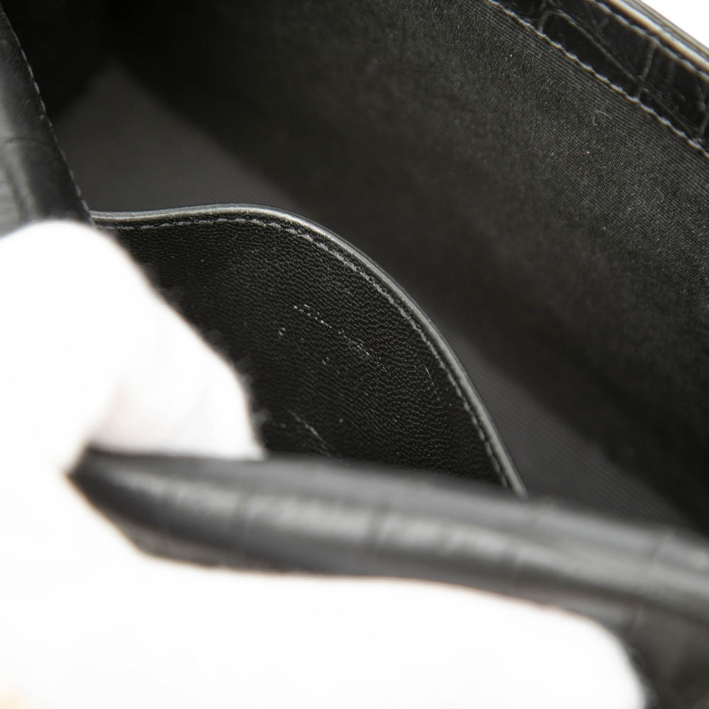 Pre-Loved Saint Laurent Medium Croc Embossed Leather Kate Tassel Crossbody - Picture 6 of 7